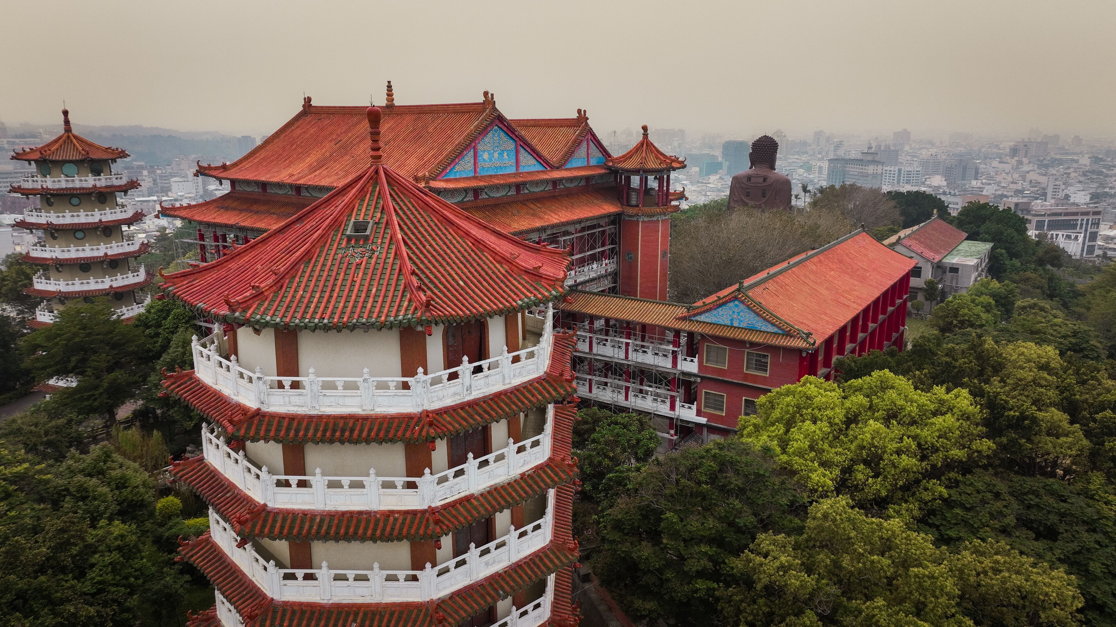 Changhua, Taiwans traditional architecture showcases pagodas amid lush greenery