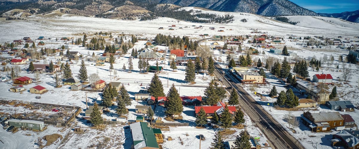 Aerial View of the Mountain Town of Eagle Nest, New Mexico