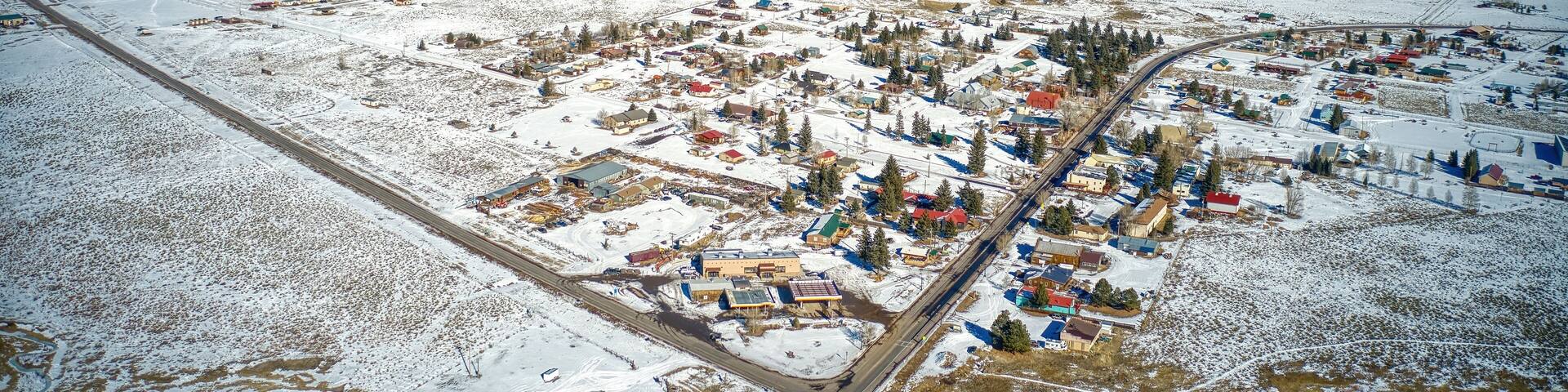 Aerial View of the Mountain Town of Eagle Nest, New Mexico