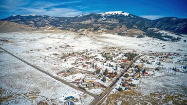Aerial View of the Mountain Town of Eagle Nest, New Mexico