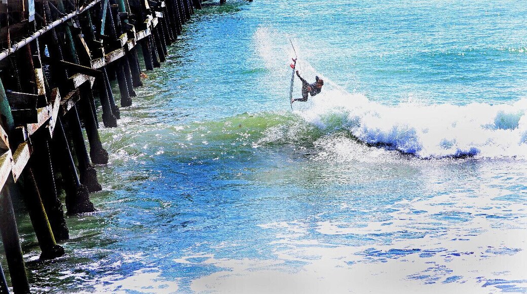 High flying kids go loco! awesome surfing spot and always fun.