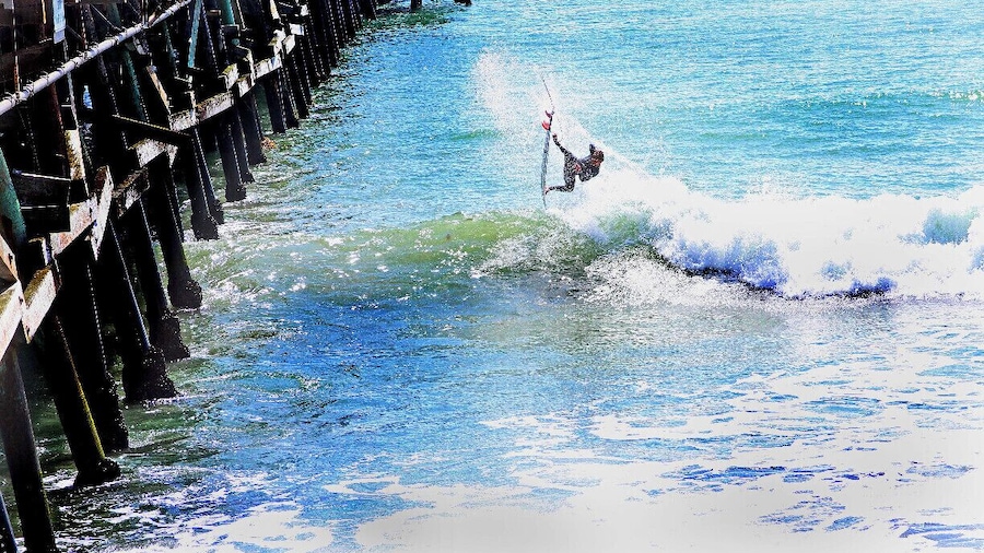 High flying kids go loco! awesome surfing spot and always fun.