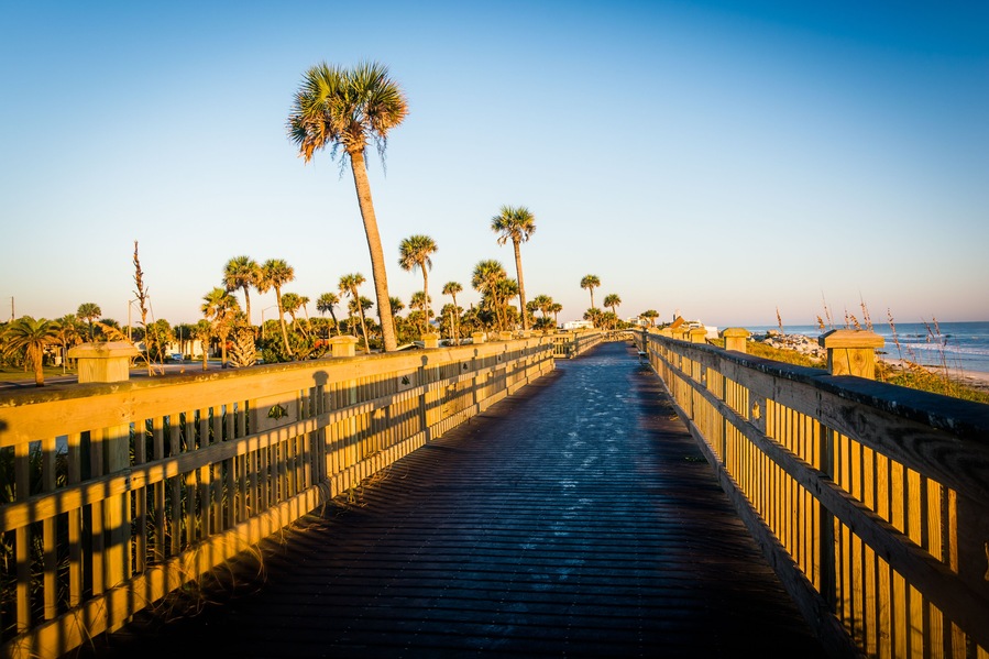 Boardwalk at the beach in Palm Coast, Florida.; Shutterstock ID 460591963
