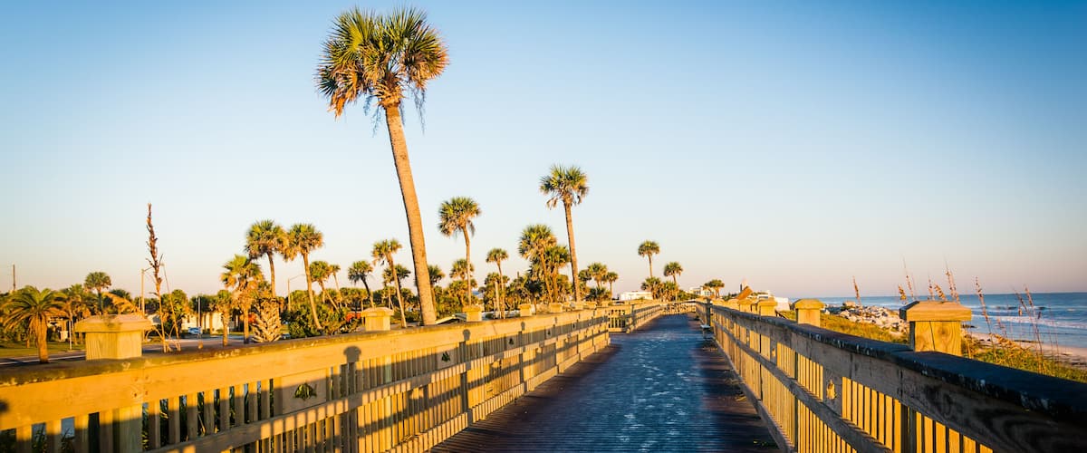 Boardwalk at the beach in Palm Coast, Florida.; Shutterstock ID 460591963