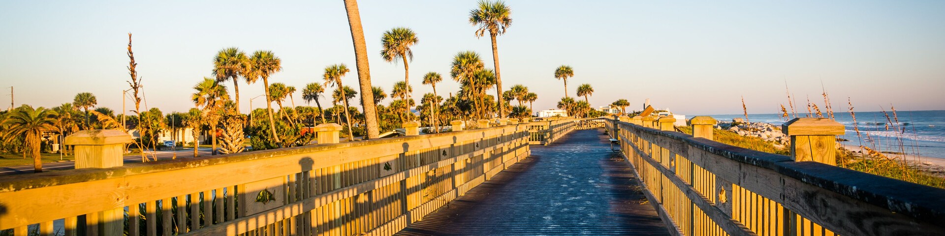 Boardwalk at the beach in Palm Coast, Florida.; Shutterstock ID 460591963