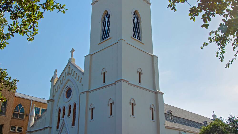 Cathedral of San Agustin on the Plaza in Laredo, Texas.