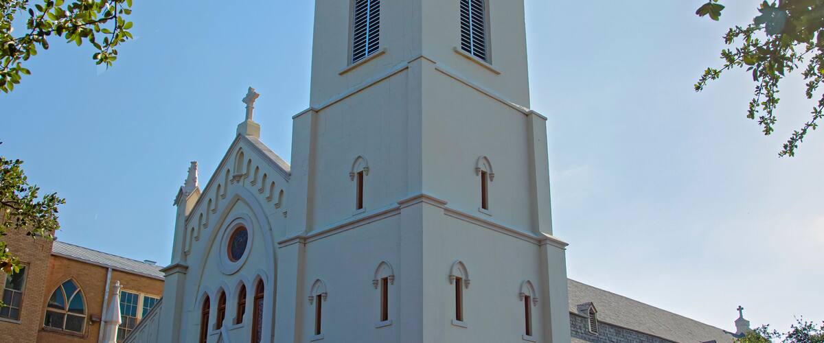 Cathedral of San Agustin on the Plaza in Laredo, Texas.