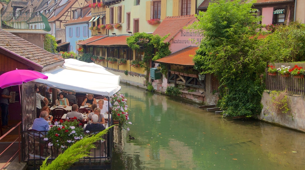 Colmar showing a river or creek, heritage elements and outdoor eating