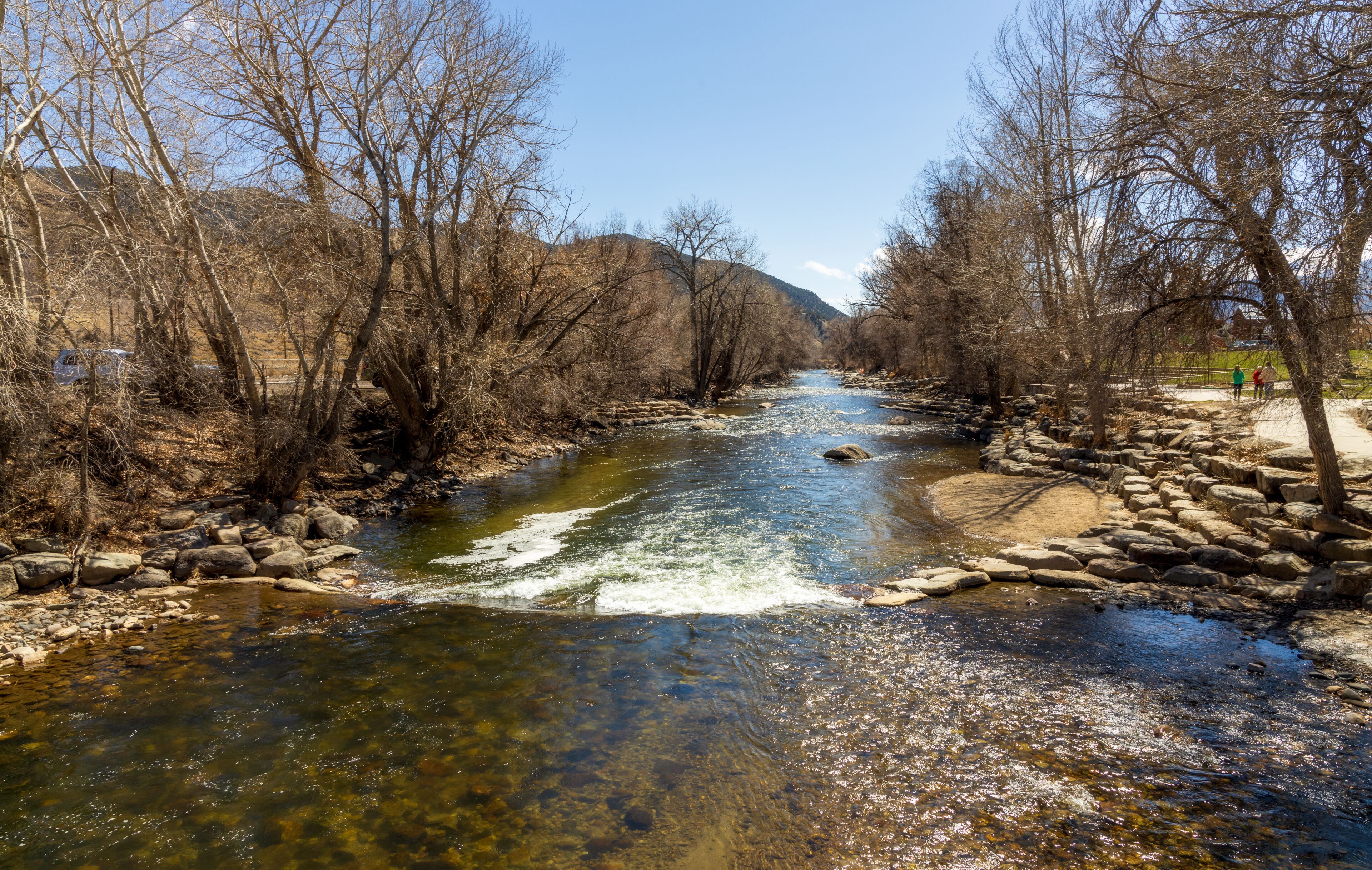 Early spring view of the scenic Arkansas River near Salida, Colorado