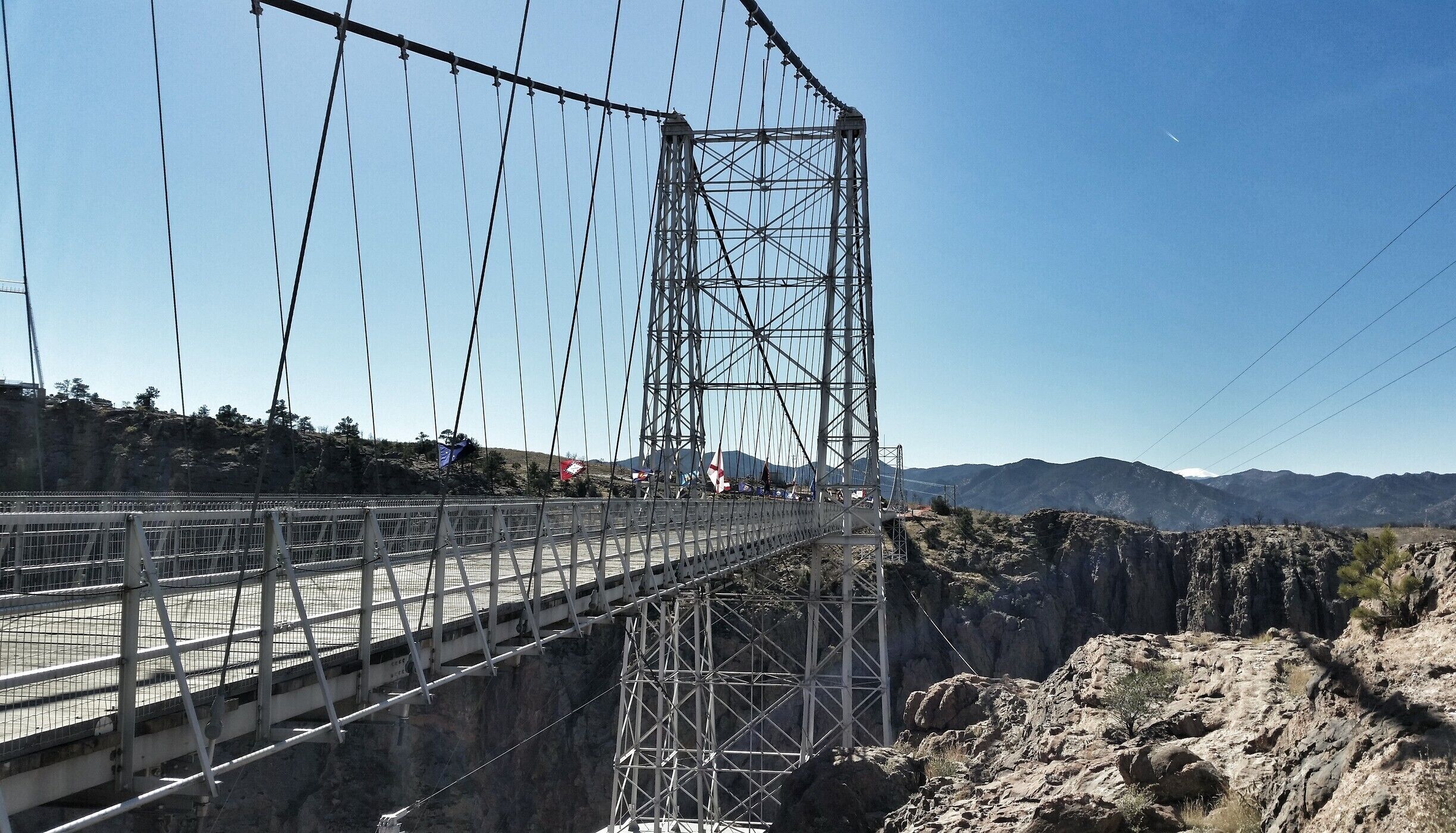 The Royal Gorge Bridge is the highest suspension bridge in America and the second highest in the world. Standing nearly 1,000 feet from the bottom of the gorge, it offers spectacular views of the surrounding area. The wildfires of 2014 destroyed most of the surrounding structures but the bridge survived with only minor damage. Their grand reopening will be in the spring of 2015.