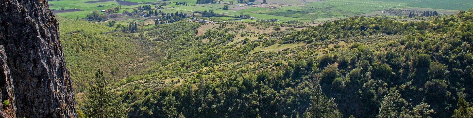 Rogue Valley Vista with Lower Table Rock, Southern Oregon, from the top of Upper Table Rock