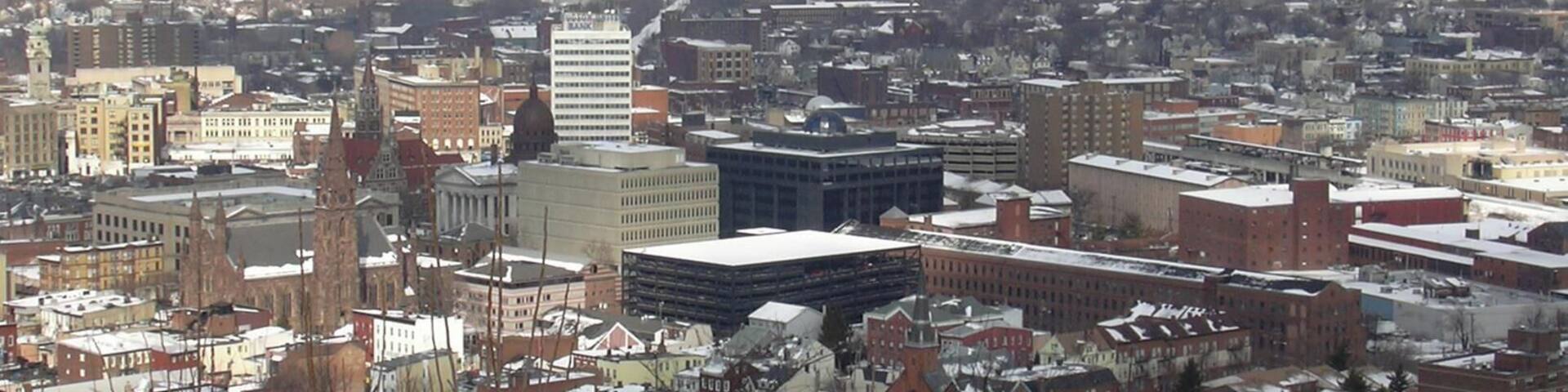 View of the city of Paterson, NJ from Garrett Mountain.
