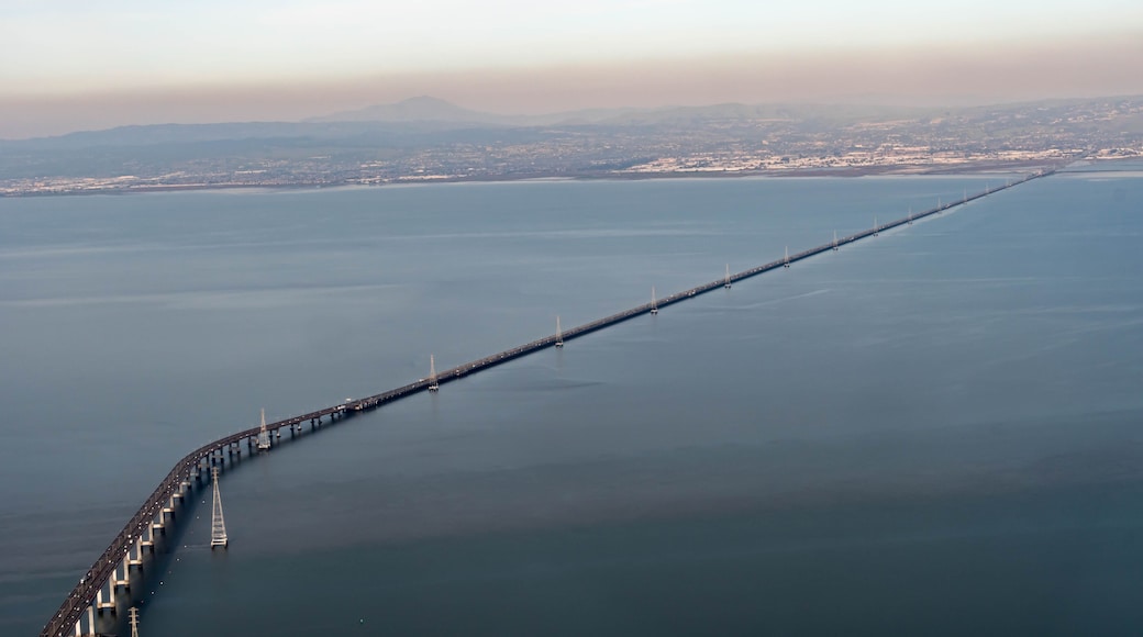 Aerial view of the San Mateo–Hayward Bridge San Francisco California USA