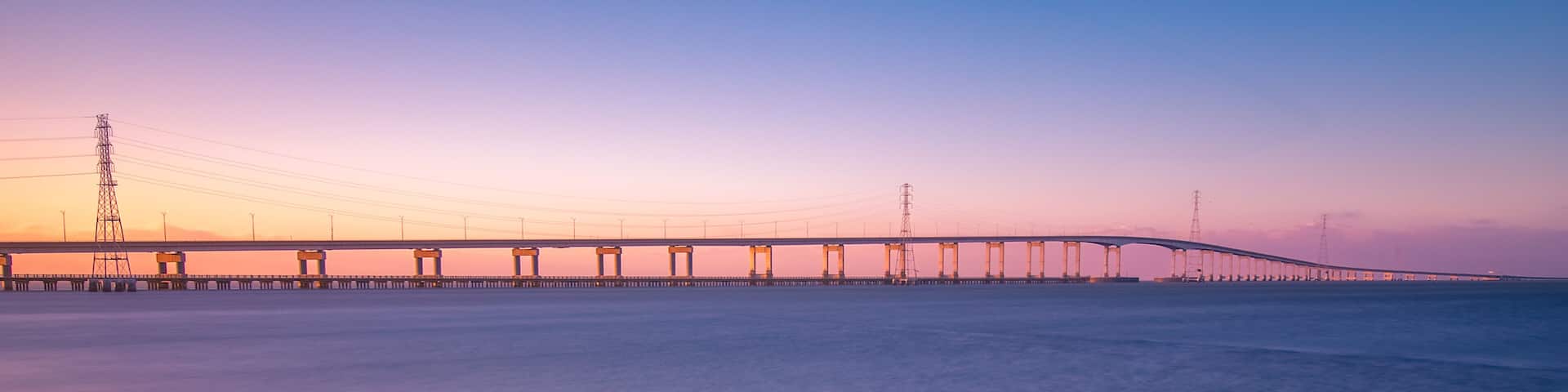 Sunset over the San Mateo Bridge