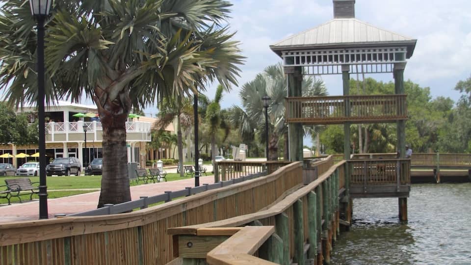 After you check out Cocoa village, there's a great little slash park for kids, and benches with good views by the park just past the shops.
