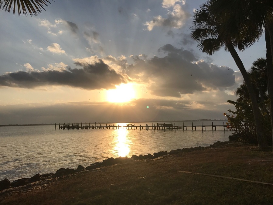 This picture was taken during the first six miles of the Space Coast Marathon 2016. It's great run and a beautiful place to watch the sun rise over the Indian River!