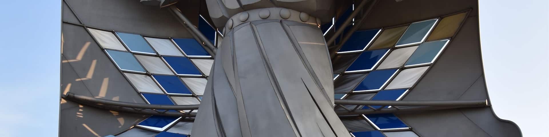 Dignity" statue depicting a Native American woman holding a star quilt, located near Chamberlain, SD