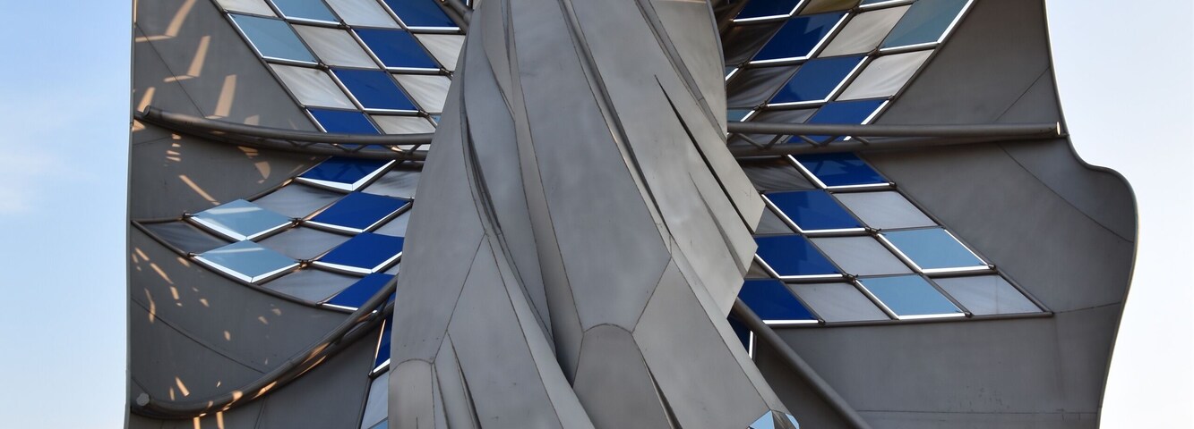 Dignity" statue depicting a Native American woman holding a star quilt, located near Chamberlain, SD