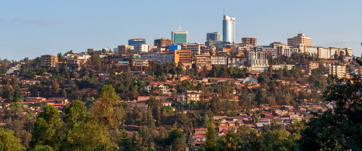 City bussiness district landscape of Kigali, Rwanda, 2016