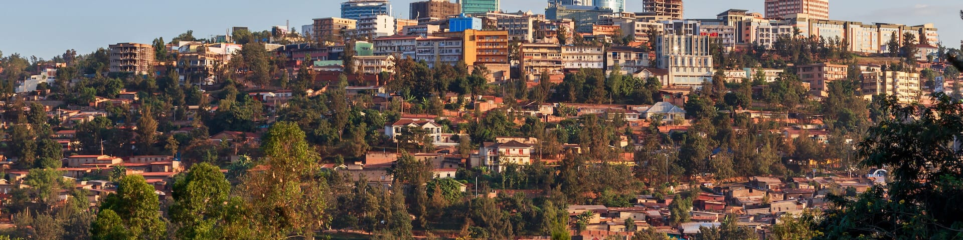 City bussiness district landscape of Kigali, Rwanda, 2016
