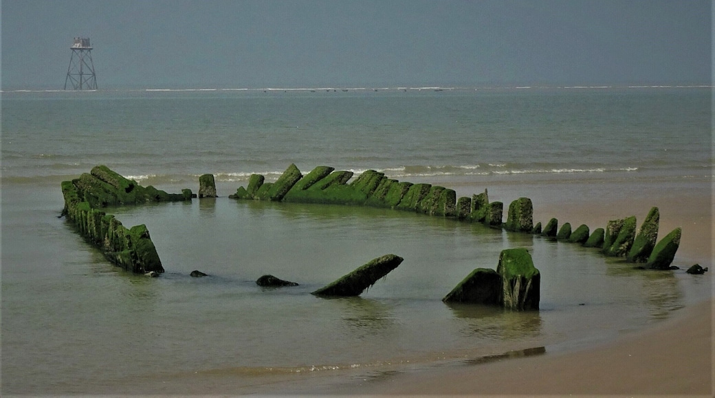 On the misty background: the metallic “Phare de Walde” (1859), an abandoned lighthouse, ‘lost’ on the beach between Gravelines and Calais. The lantern was destroyed by an explosion in 1953. The Phare de Walde materializes the boundary between the North Sea and the (English) Channel. #OpalCoast #BeachTips #LocalSecrets #History