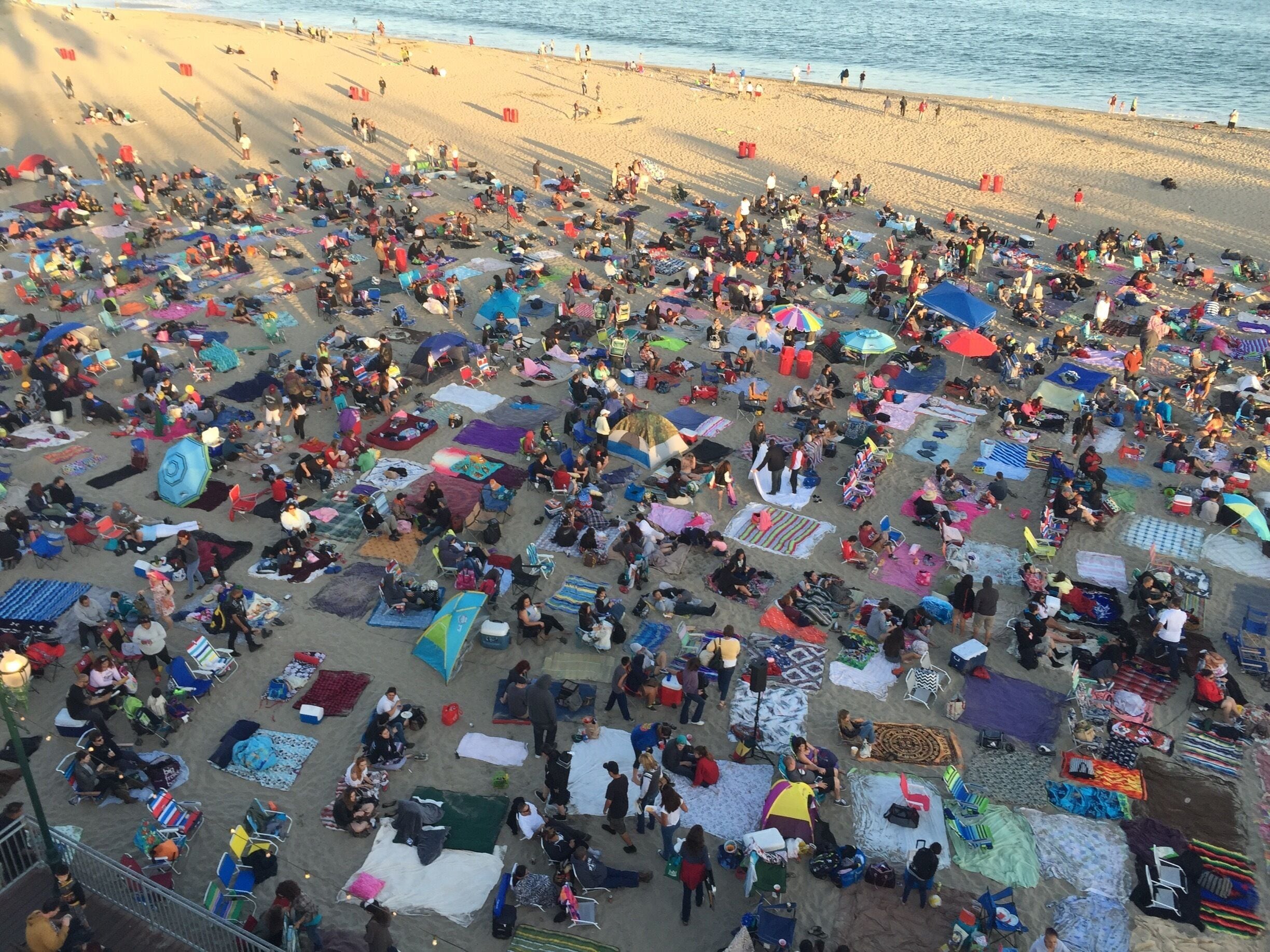 Beach Blanket of People in Santa Cruz 