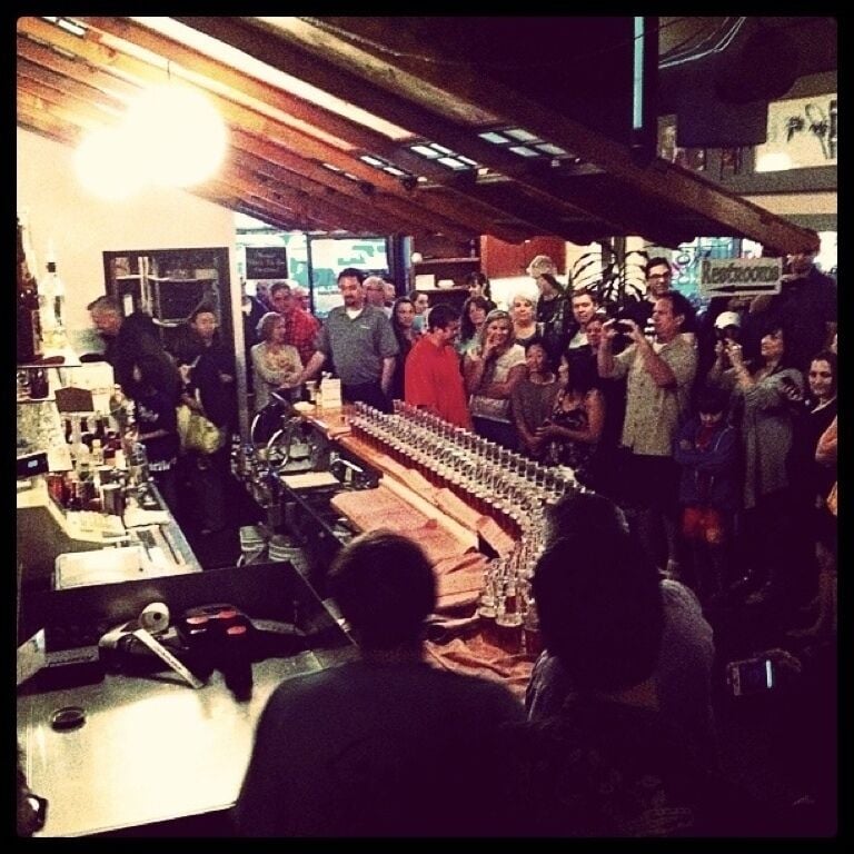 Sake bomb train at mobo