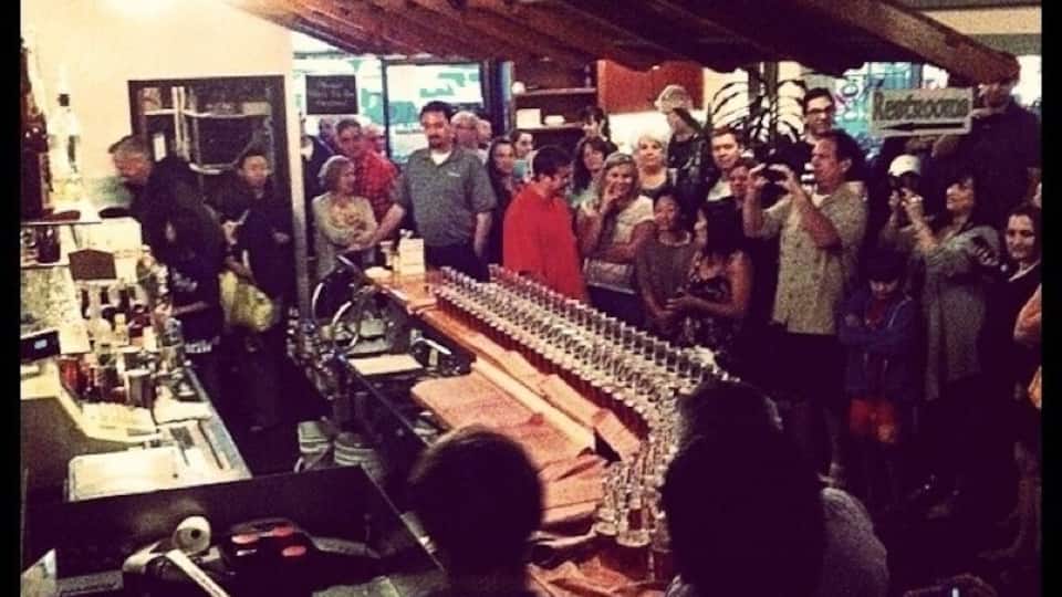 Sake bomb train at mobo