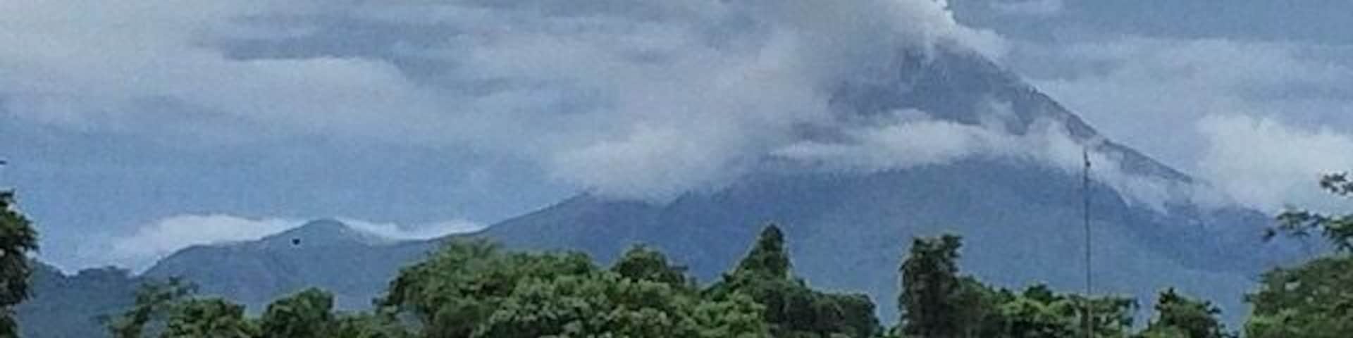 Mount Bagana, an active volcano in Torokina district of Bougainville. Although it is hard to get to (3 hours by banana boat from Buka), Torokina is a beautiful place to visit.