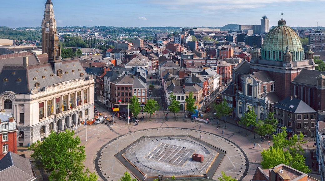 Panoramic view over the Old town of Charleroi, Belgium