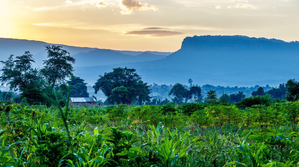 View from the Sipi falls in the Mount Elgon national park in Uganda