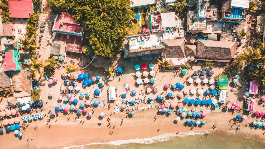 aerial view of sayulita beach