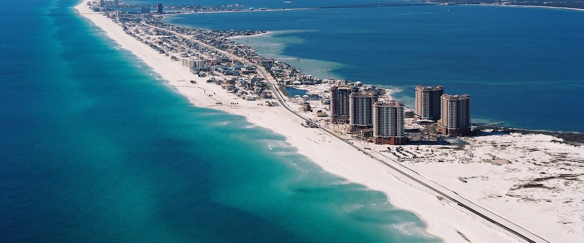Pensacola Beach featuring skyline, a beach and a coastal town
