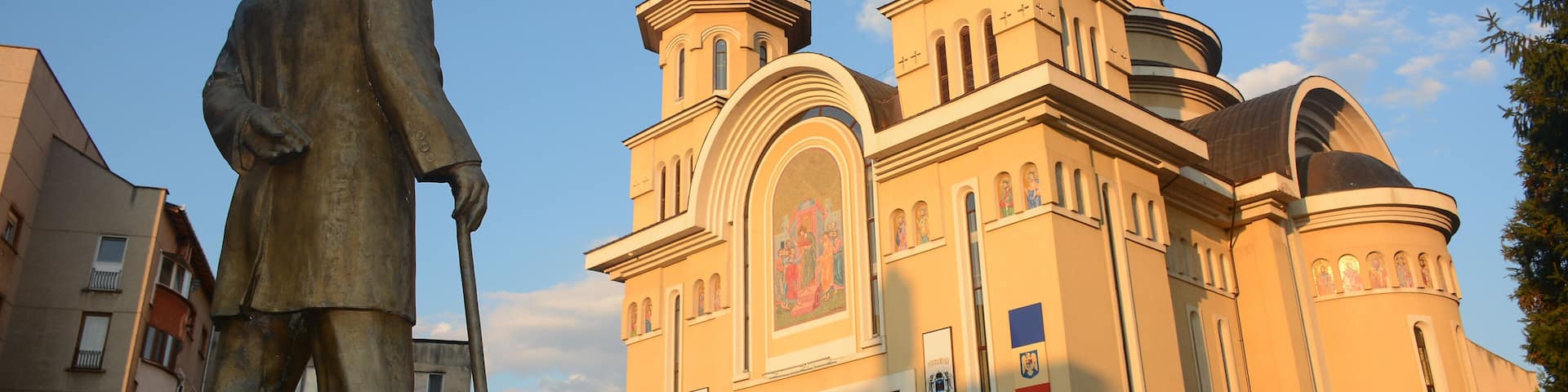 Caransebes, Romania - September 13, 2021: Cathedral of the Resurrection of the Lord (Catedrala Invierea Domnului) in the city center