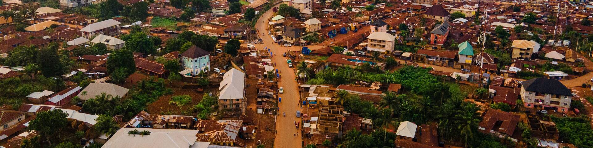 An aerial image of the city of Makurdi, Benue State, Nigeria