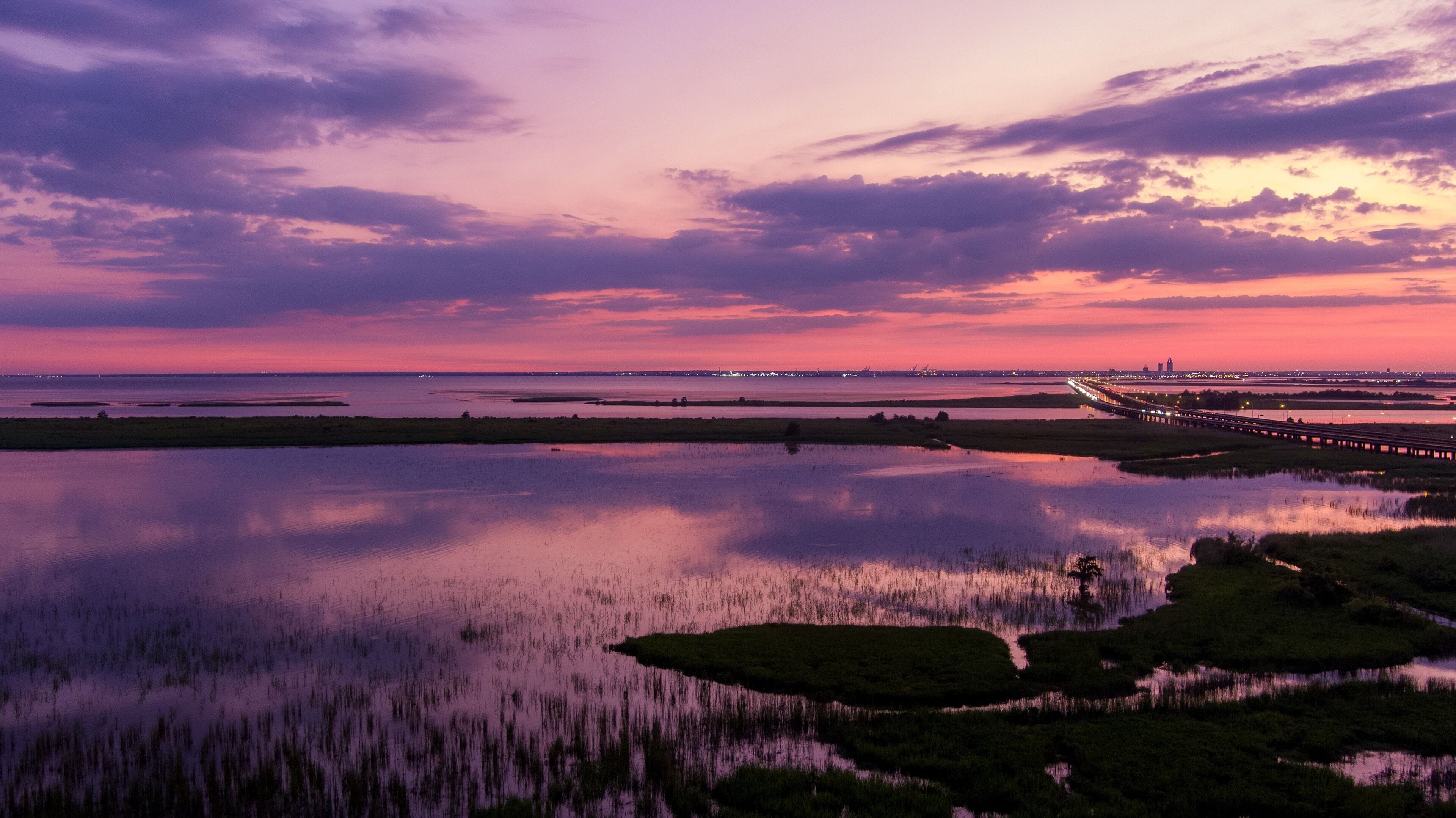 Mobile Bay, Alabama sunset in June
