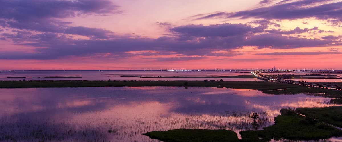 Mobile Bay, Alabama sunset in June