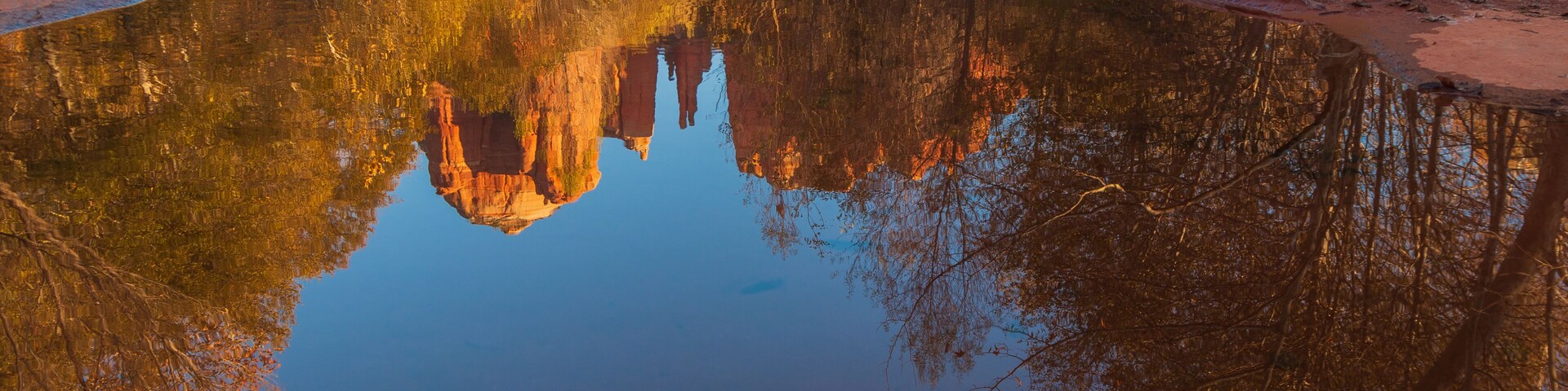 Cathedral Rock Sedona arizona Autumn Reflection