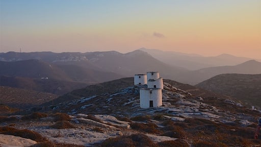 Chora the capital of Amorgos is a medieval mountain village 400 metres above the sea surrounded by windmills.