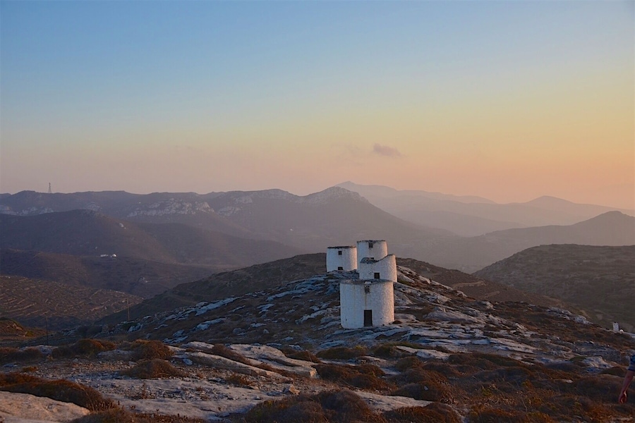 Chora the capital of Amorgos is a medieval mountain village 400 metres above the sea surrounded by windmills.