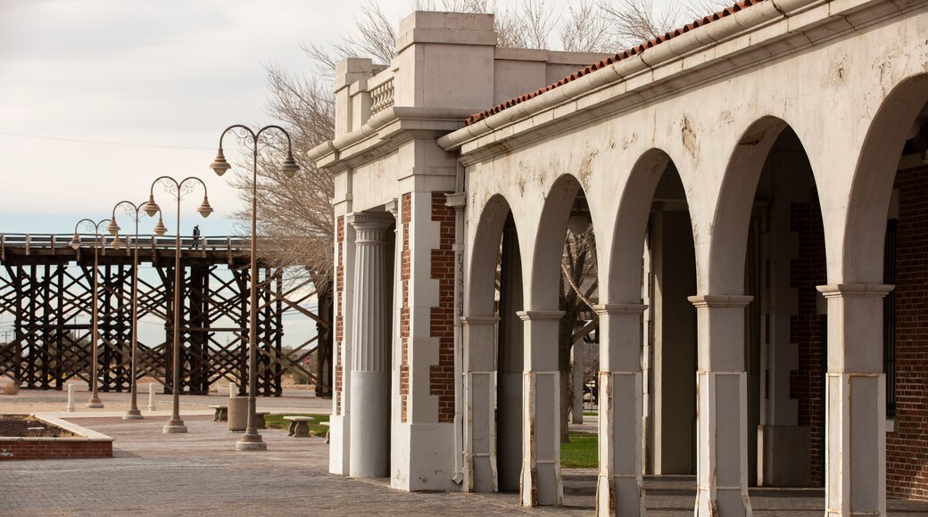 Daytime view of the historic 1908 downtown train depot of Barstow, California, USA.