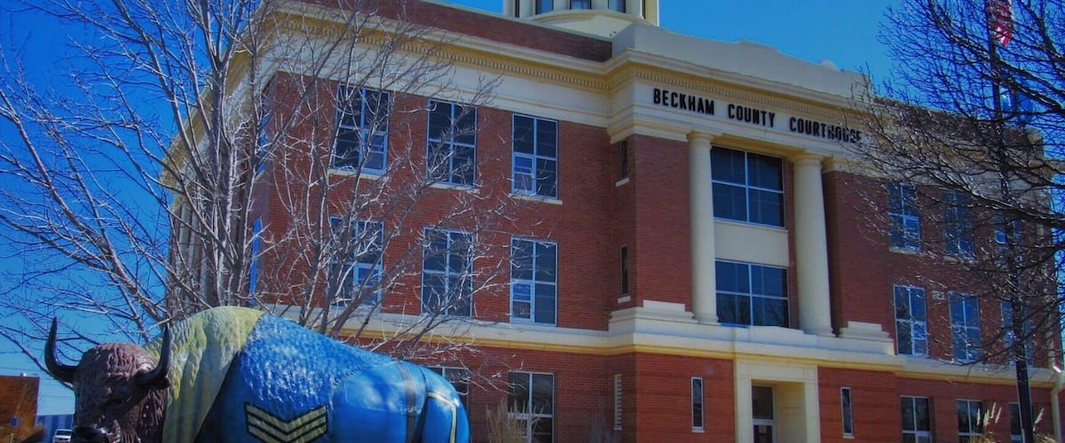 Filmed in the classic movie The Grapes Of Wrath, this Beckham County courthouse is located on Highway 152 in downtown Sayre, Oklahoma.