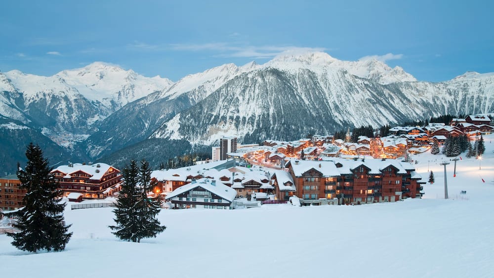 Courchevel 1850 ski resort in the Three Valleys (Les Trois Vallees), Savoie, French Alps, France