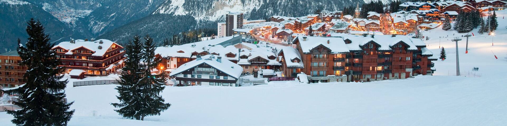 Courchevel 1850 ski resort in the Three Valleys (Les Trois Vallees), Savoie, French Alps, France
