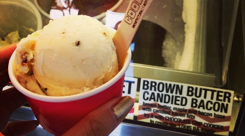 Brown butter candied bacon gelato!