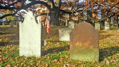 Tombstones in Presbyterian Church yard, Basking Ridge, NJ