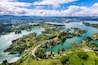 Guatape panoramic view from the Rock (la Piedra del Penol), near Medellin, Colombia.