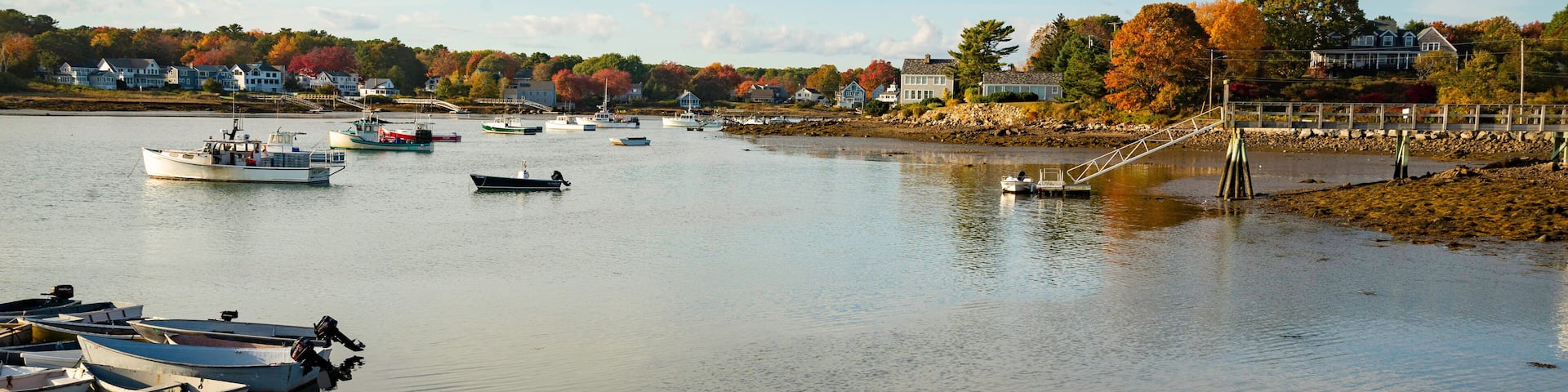 View of Camp Ellis during the fall, Maine Usa