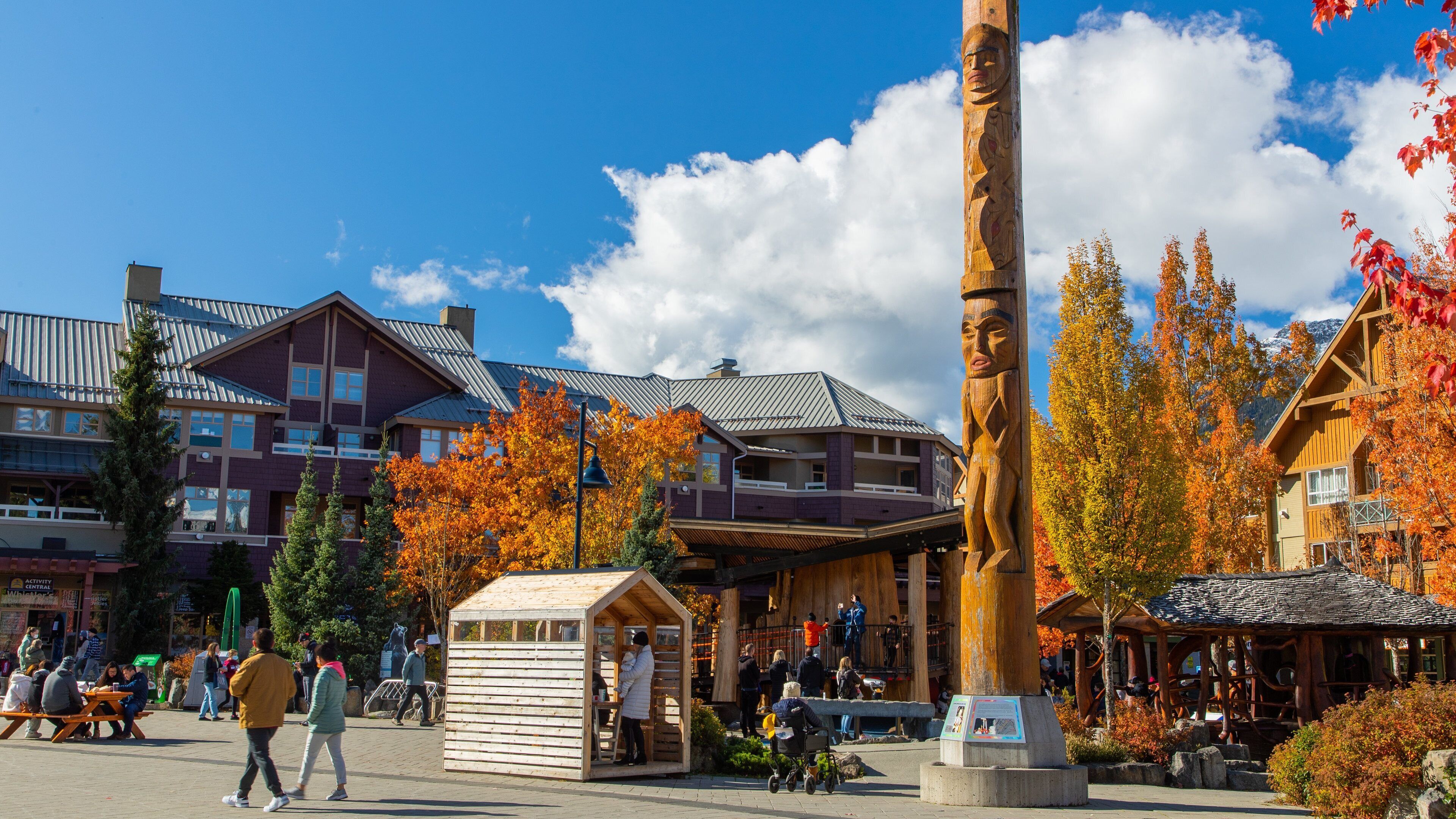 Whistler Olympic Plaza which includes street scenes and indigenous culture as well as a couple