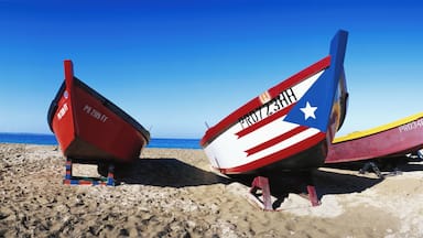 Puerto Rico, Aguadilla Beach, crash boats on beach